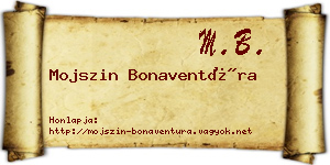Mojszin Bonaventúra névjegykártya